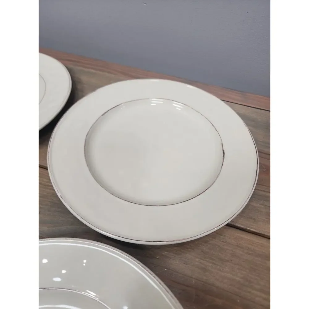 PIER 1 MARTILLO CREME 8.5 Inch Salad Plates Set of 4 Off White